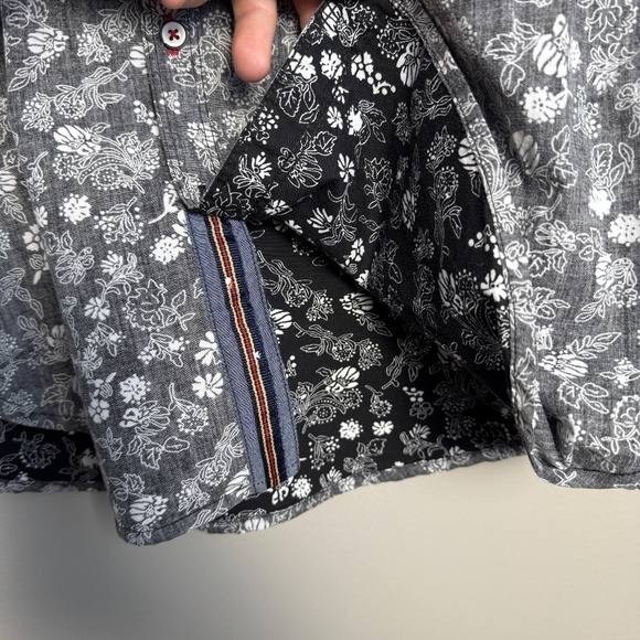 MBX Denim Wear Men's Slim Fit Inside-Out Short Sleeve Button Up Shirt Size Large - Picture 5 of 15